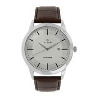 Picture of Titan 1584SL03 Analog with Date Brown Dial Leather Watch for Men