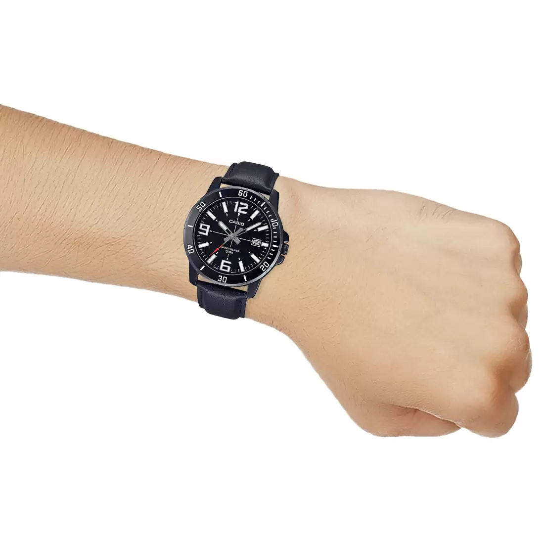 Casio Enticer MTP-VD01BL-1BVUDF Orologio Uomo Analogico, Quadrante Nero, Cinturino In Acciaio Inossidabile, Datario, Design Classico E Elegante - 5