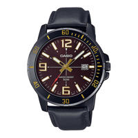 Picture of Casio Enticer Date Black Belt Watch MTP-VD01BL-5BVUDF