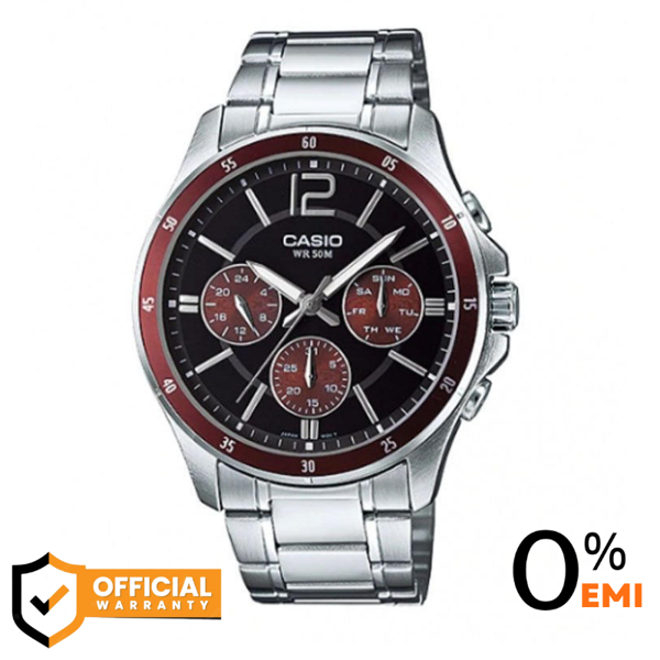 Picture of Casio Enticer Multifunction Silver Chain Watch MTP-1374D-5AVDF