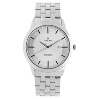 Picture of Titan 1584SM03 Analog with Date White Dial Stainless Steel Strap Watch