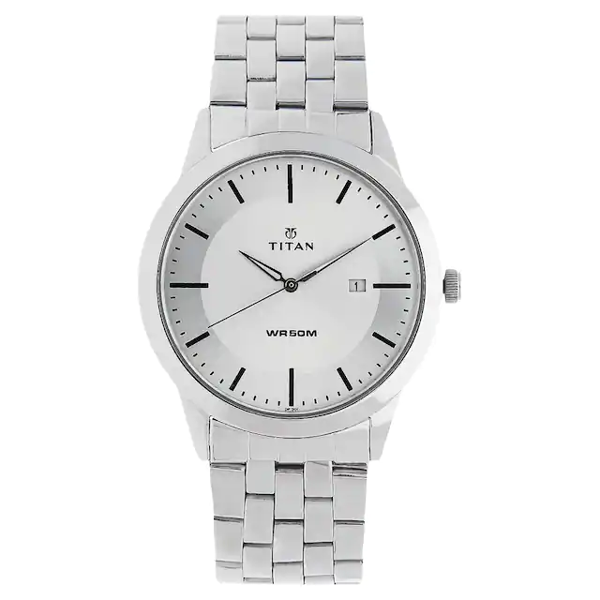 Picture of Titan 1584SM03 Analog with Date White Dial Stainless Steel Strap Watch