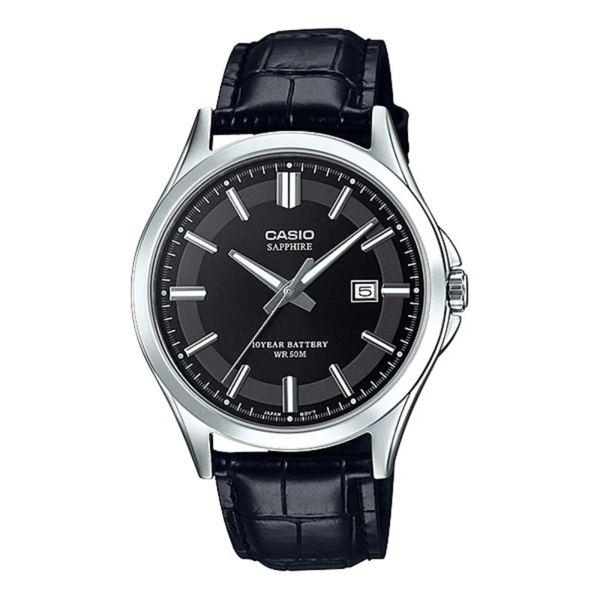 Picture of Casio MTS-100L-1AV Enticer Sapphire Date Black Leather Belt Men’s Watch