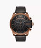 Picture of Diesel Men’s Mega Chief Chronograph Copper-Tone and Black Leather Watch DZ4459
