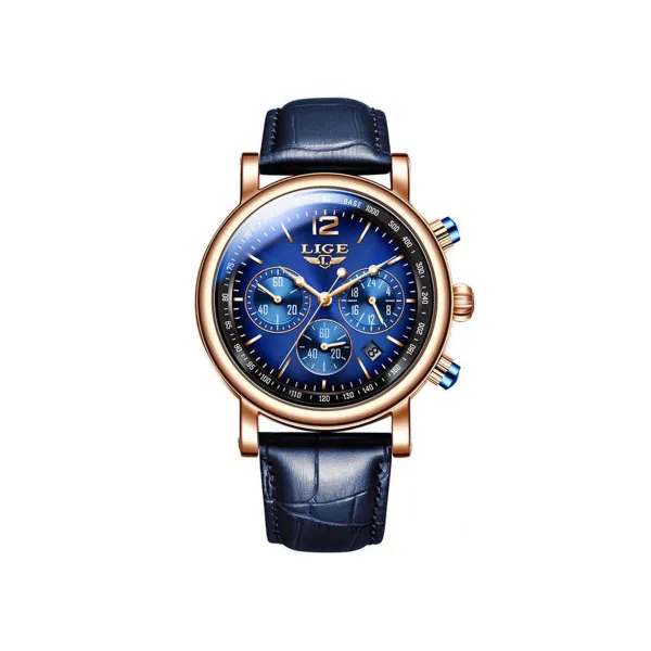 Picture of LIGE 8927 Luxury Business Quartz Men’s Camouflage Watch- Blue