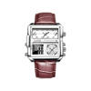 Picture of LIGE 8925 Luxury Square Digital Sports Quartz Wrist Watch for Men - Brown Silver