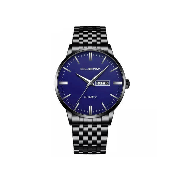 Picture of CUENA 6013 Stainless steel Minimalist luxury quartz men wristwatch- Black Blue