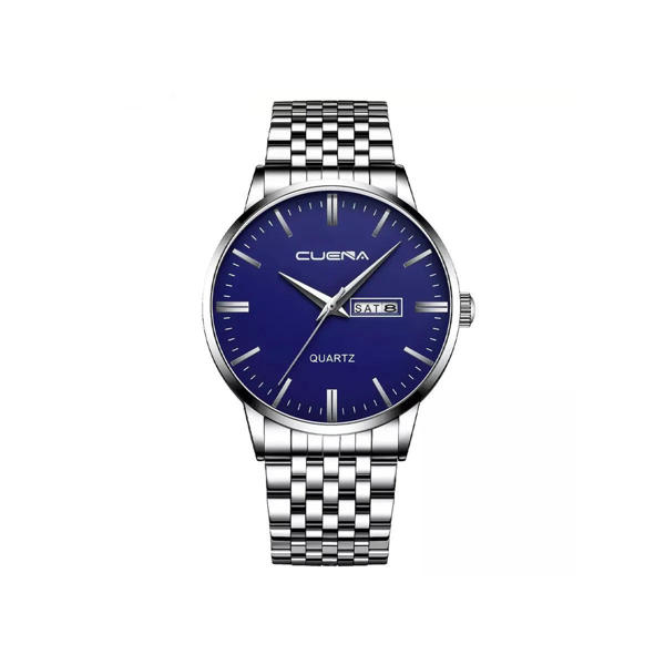 Picture of CUENA 6013 Stainless steel Minimalist luxury quartz men wristwatch- Silver Blue