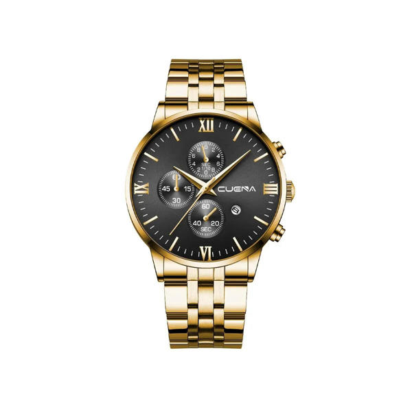 Picture of CUENA 6008 Stainless Steel chronograph Analog luminous Men’s Watch - Gold Black