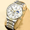 Picture of TRSOYE 668 Casual Man Watch Day Sun & Night Moon 24 Hours Display Wristwatches – Silver Gold