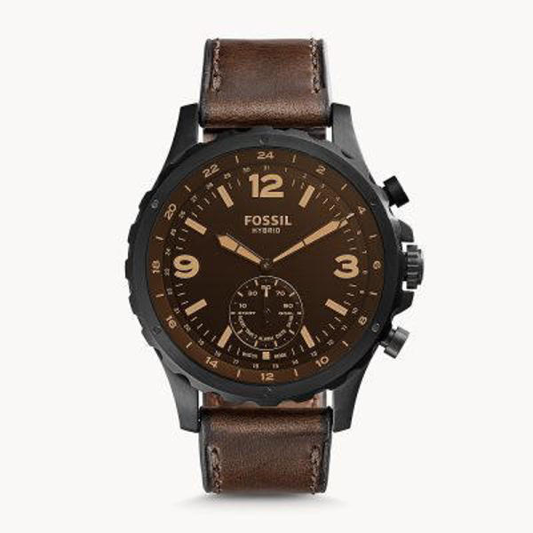 Picture of Fossil Men’s Hybrid Smartwatch Nate Dark Brown Leather FTW1159