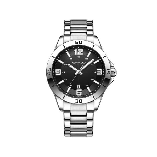 Picture of CRRJU 5003 Luxury Design Stainless Steel Watches Men’s Quartz Luminous Clock- Silver Black