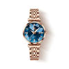 Picture of OLEVS 5536 Diamond Cart Luxury Exquisite Water-resistant Ladies Watch- Rose Gold & Blue