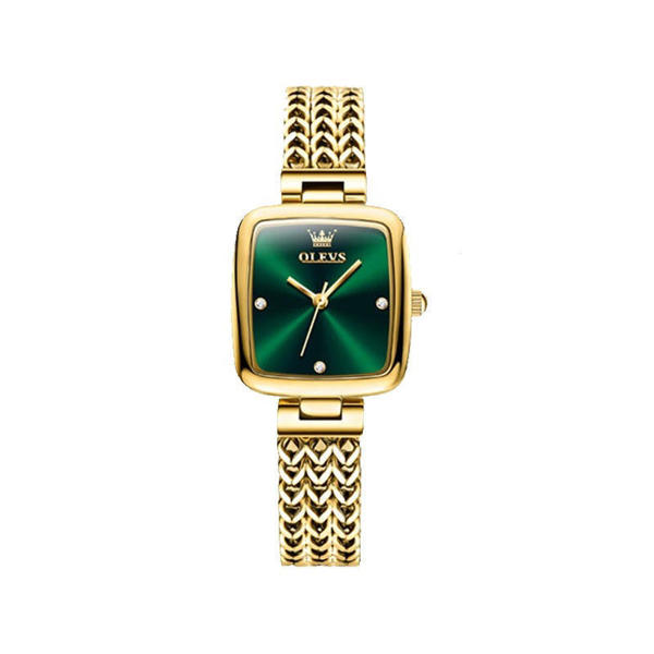 Picture of Olevs 9948 Luxury Stainless Steel Women's Watch - Gold Green