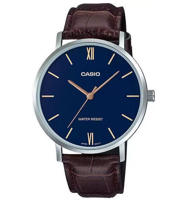 Picture of Casio MTP-VT01L-2BUDF Men's Minimalistic Blue Dial Brown Leather Watch