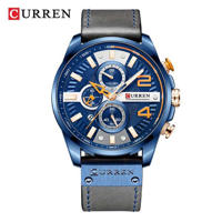 Picture of Curren 8393 Chronograph Leather Watch for Men - Blue