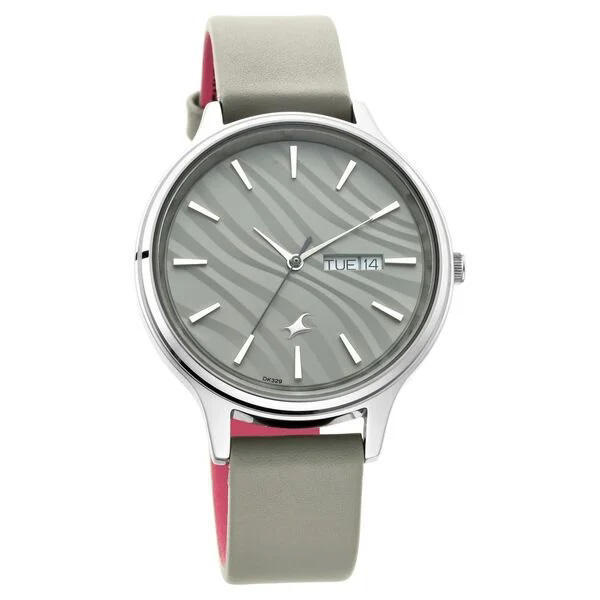 Picture of Fastrack 6207SL01 Ruffles Analog with Day and Date Grey Dial Leather Watch for Girls