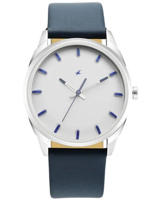 Picture of Fastrack 3273SL01 After Dark White Dial Leather Watch for Guys