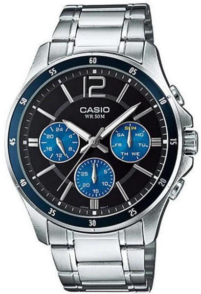 Picture of Casio Enticer Multifunction Silver Chain Watch MTP-1374D-2AVDF