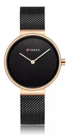 Picture of Curren 9016 Mesh Stainless Steel Watch For Women  – Black & Rose Gold