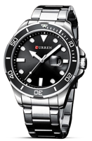Picture of Curren 8388 Stainless Steel Watch for Men - Silver Black