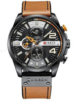 Picture of Curren 8393 Chronograph Leather Watch for Men - Brown