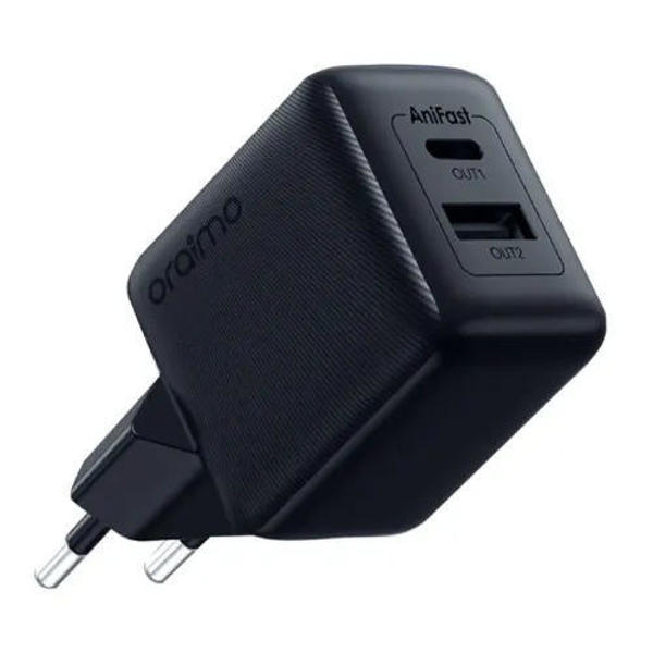 Picture of Oraimo 18w 2port Fast Charger With Type-B Cable (OCW-5183E+M53)- Black