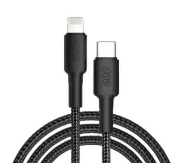 Picture of QCY DC08 30W Quick Charge PD Type-C to Lightning Data Cable–Black