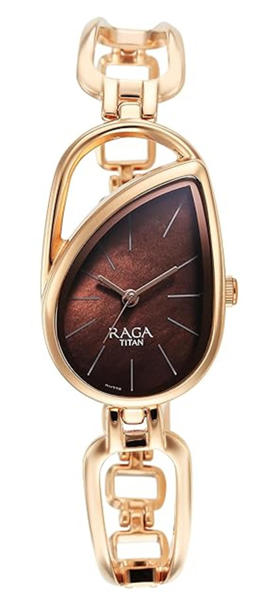 Picture of Titan Raga Chic Brown Dial Rose Gold Metal Strap Watch for Women (2688WM01)