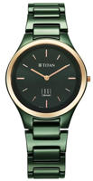 Picture of Titan Edge Bicolour Quartz Analog Green Dial Green Ceramic Strap Women’s Watch (NT2653KC12)