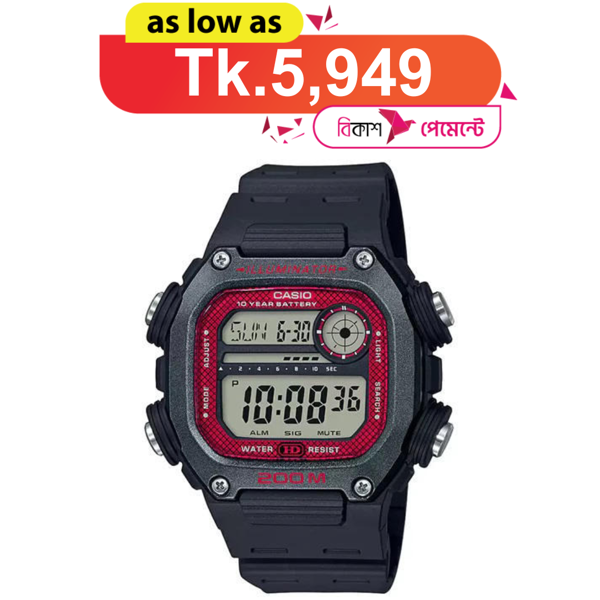 Picture of Casio Youth DW-291H-1BVDF Digital Illuminator Resin Belt Men’s Watch