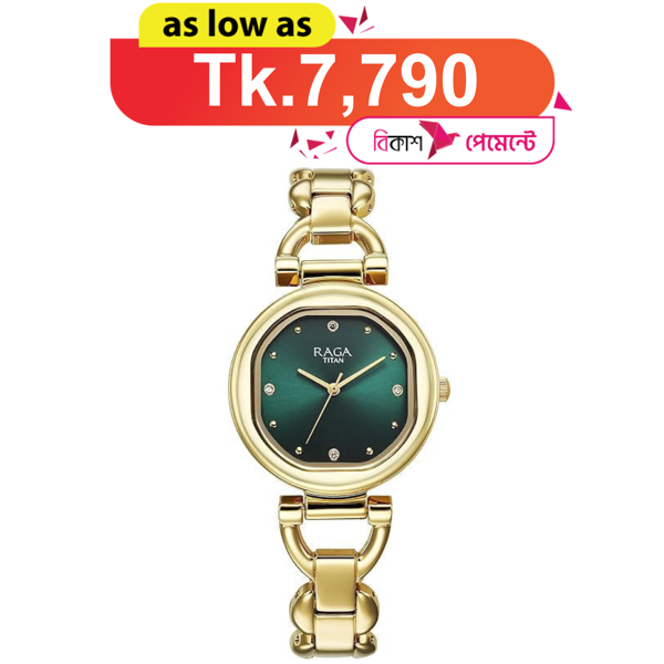 Picture of Titan Raga Analog Green Dial Watch For Women (95301YM01)