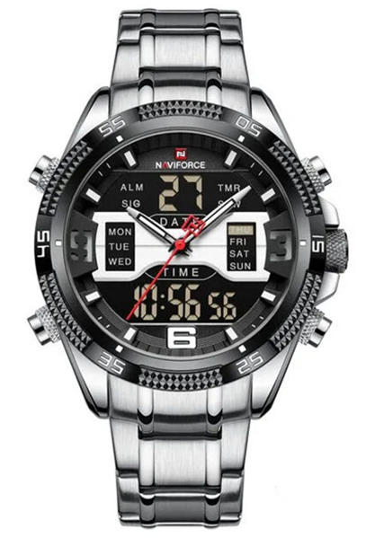 Picture of Naviforce NF9201 CH Digital Analog Men’s Watch-Silver Black