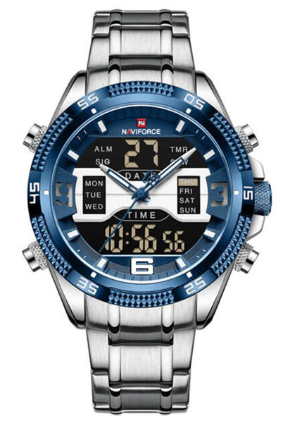 Picture of Naviforce NF9201 CH Digital Analog Men’s Watch-Silver Blue