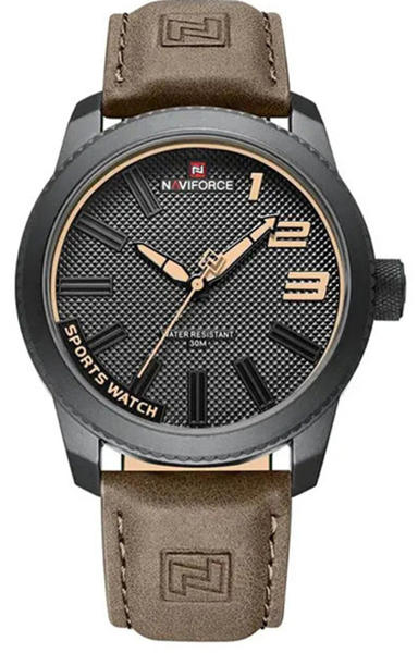 Picture of NAVIFORCE 9202 Casual Quartz Men Analog Wristwatch- Brown Black