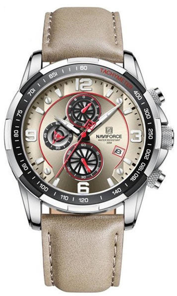 Picture of Naviforce 8020 Quartz Movement Leather Strap Men’s Watch-Ash