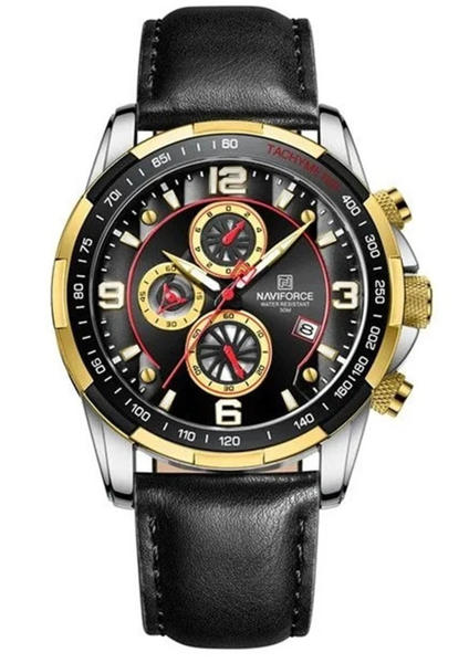Picture of Naviforce 8020 Quartz Movement Leather Strap Men’s Watch- Black