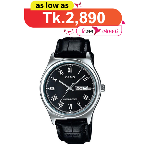 Picture of Casio MTP-V006L-1BUDF Day Date Belt Black Dial Men's Watch