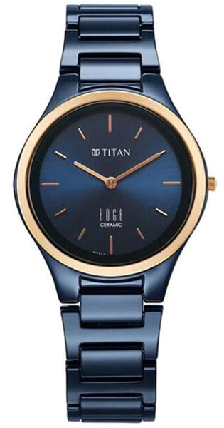 Picture of Titan Edge Bicolour Quartz Analog Blue Dial Blue Ceramic Strap Women’s Watch (NT2653KC11)