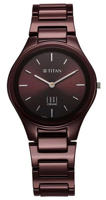 Picture of Titan Wine Ceramic Quartz Analog Maroon Dial Watch for Women (2653QC18)