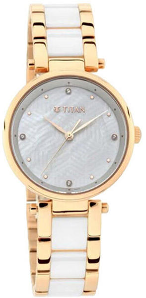 Picture of Titan Quartz Analog White Dial Ceramic Strap Women’s Watch (NT95061WD04)