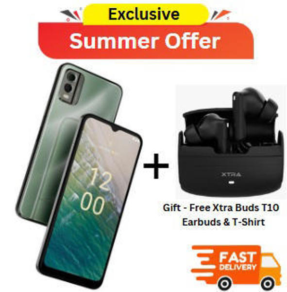 Picture of Nokia C32 7GB/64GB (Virtual RAM: 3 GB) with Free Xtra Buds T10 ANC TWS Earbuds & T-Shirt