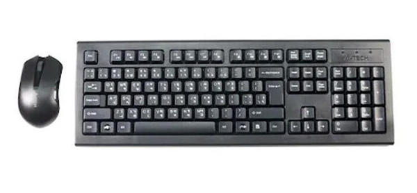 Picture of A4Tech 3000N V-Track 2.4G Wireless Bangla Keyboard with Wireless Padless Mouse-Black
