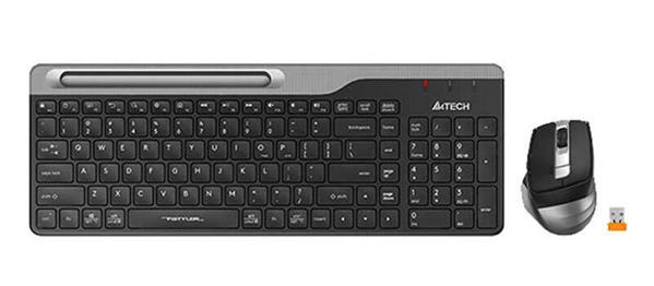 Picture of A4Tech FB2535C Fstyler Multimode Wireless Keyboard & Rechargeable Mouse Combo Set-Smokey Grey